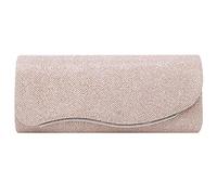 Sun Kea Womens Elegant Sequins Evening Bag Fashion Design Envelope Handbag Clutch Purse Party Prom Chain Shoulder Bag, Champagne, One Size