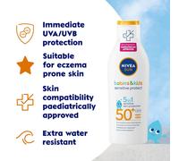 NIVEA SUN Kids Protect & Sensitive Sun Lotion (200ml) Sunscreen with SPF 50 Kids