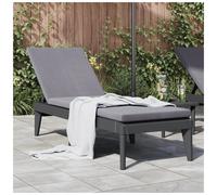 Sun Lounger Anthracite 186x60x29 cm PP Adjustable 4-Position Jute Finish Outdoor
