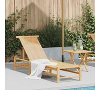 Sun Lounger Bamboo Brown 55x199x30 cm Adjustable 3-Position Patio Pool Garden 2P