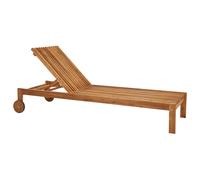 Beliani Sun Lounger Bellano Reclining Acacia Wood Brown