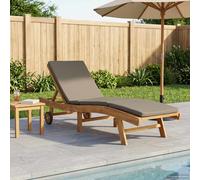 Sun Lounger Brown and Taupe Polyester 200x59.5x35cm Foldable Adjustable Outdoor