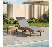 vidaXL Sun Lounger Brown and Light Grey Polyester
