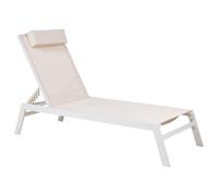 Beliani Aluminium Reclining Sun Lounger Beige CATANIA II