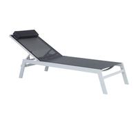 Beliani Aluminium Reclining Sun Lounger Black CATANIA II, Black