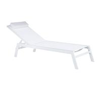 Beliani Aluminium Reclining Sun Lounger White CATANIA II, White