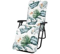 Sun Lounger Cushion Pads 170*50cm Thick Replacement Soft Garden Sunbed Cushion with Non-slip Top Cover and Ties Garden Patio Recliner High-Backed Cushion for Garden Furniture Outdoor Indoor (No Chair)