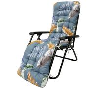 Sun Lounger Cushion Pads 170*50cm Thick Replacement Soft Garden Sunbed Cushion with Non-slip Top Cover and Ties Garden Patio Recliner High-Backed Cushion for Garden Furniture Outdoor Indoor (No Chair)