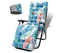 Sun Lounger Cushion Pads 170*50cm Thick Replacement Soft Garden Sunbed Cushion with Non-slip Top Cover and Ties Garden Patio Recliner High-Backed Cushion for Garden Furniture Outdoor Indoor (No Chair)