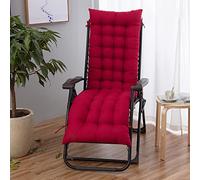 Sun Lounger Cushion with Fixing Ties Non-slip Garden Recliner Patio Bench 2 3 Seater Pad Replacement, Outdoor Indoor Soft Seat Relaxer Pads,120x50cm,Red