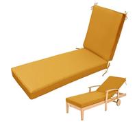 Sun Lounger Cushions Only Comfortable Thickened Garden Lounger Cushions,Waterproof Recliner Sunbed Replacement Pads, for Patio Beach Pool Fit All Standard Sun Loungers,12 Orange Yellow,203x66x10cm