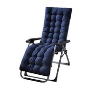 Sun Lounger Cushions Only Waterproof Lounge Chair Cushions Anti-slip Thick Pad Rattan Replacement Garden Recliner Relaxer Chair Cushion for Indoor Outdoor (Dark Blue)