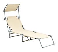 Sun Lounger FOLIGNO Reclining Metal Beige