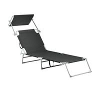 Beliani Sun Lounger Foligno Reclining Metal Black, Black