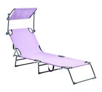 Beliani Sun Lounger Foligno Reclining Metal Violet, Purple