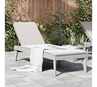 Sun Lounger Grey 186x60x29cm Polypropylene Rattan Finish Adjustable 4Pos Outdoor