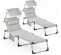 Sun Lounger Hawaii Aluminium with Canopy