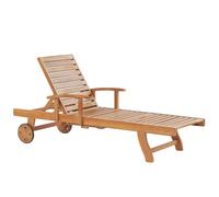 Sun Lounger Wood Light Wood JAVA