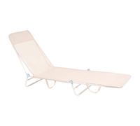 Sun Lounger KASTORIA Folding Metal Beige