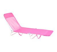 Beliani Sun Lounger Kastoria Reclining Metal Fuchsia Pink, Pink