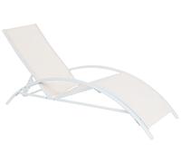 Beliani Steel Folding Garden Sun Lounger Beige GAETA