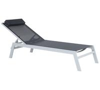 Beliani Sun Lounger Catania Reclining Metal Black