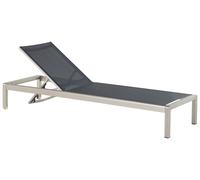 Beliani Aluminium Reclining Sun Lounger Black FOSSATO, Black