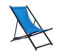 Beliani Folding Deck Chair Blue and Black LOCRI II, Blue