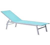 Beliani Sun Lounger Noli Reclining Metal Blue
