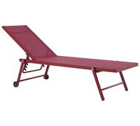 Sun Lounger Metal Burgundy PORTOFINO