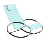 Beliani Rocking Sun Lounger Campo Metal Light Blue
