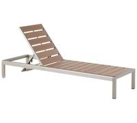 Sun Lounger Metal Light Wood NARDO