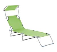 Sun Lounger Metal Lime Green FOLIGNO