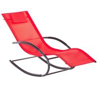 Sun Lounger Metal Red CARANO II