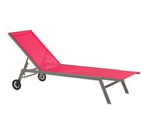 Sun Lounger Metal Red LEVANZO