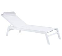 Beliani Aluminium Reclining Sun Lounger White CATANIA II, White