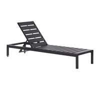 Beliani Aluminium Reclining Sun Lounger Black NARDO, Black