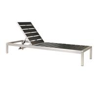 Beliani Sun Lounger Nardo Reclining Metal Black/ Silver