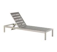 Beliani Aluminium Reclining Sun Lounger Grey NARDO, Grey