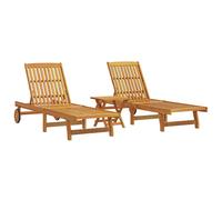 Sun Lounger Outdoor Sunbed Lounge Bed Garden Day Bed Solid Acacia Wood vidaXL