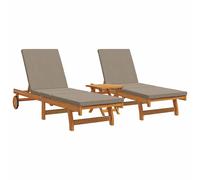 Sun Lounger Outdoor Sunbed Lounge Bed Garden Day Bed Solid Acacia Wood vidaXL