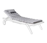Sun Lounger Pad Cushion CESANA PREMIUM Light Grey
