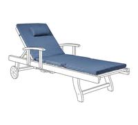 Sun Lounger Pad Cushion TOSCANA/JAVA/AMANTEA PREMIUM 189 x 58 cm Blue
