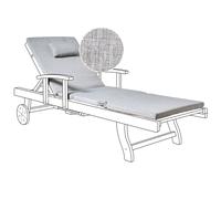 Sun Lounger Pad Cushion TOSCANA/JAVA/AMANTEA PREMIUM 189 x 58 cm Grey Melange