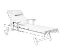 Sun Lounger Pad Cushion TOSCANA/JAVA/AMANTEA PREMIUM 189 x 58 cm Off-White