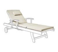 Sun Lounger Pad Cushion TOSCANA/JAVA/AMANTEA PREMIUM 189 x 58 cm Taupe