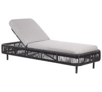 Beliani PE Rattan Reclining Sun Lounger Grey OSINI, Grey