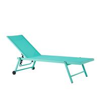 Beliani Aluminium Reclining Sun Lounger Turquois PORTOFINO, Green