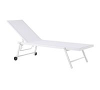 Beliani Aluminium Reclining Sun Lounger White PORTOFINO, White