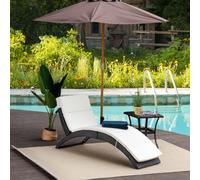 Outsunny Rattan Lounger 01-0798 White, Black